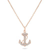 Navy Fouled Anchor Necklace With Diamonds In Solid Gold - Diamond Daughters