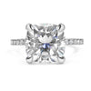 Neva | Cushion Hidden Accent Stone 14K White Gold Engagement Ring - Diamond Daughters, Front View