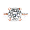 Neva | Cushion Hidden Accent Stone 14K Rose Gold Engagement Ring - Diamond Daughters, Front View