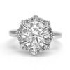 Nicoleta | Round Halo 14K White Gold Engagement Ring - Diamond Daughters, Front View