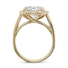 Nicoleta | Round Moissanite Halo 14K Yellow Gold Engagement Ring - Diamond Daughters, Top View