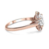 Nicoleta | Round Moissanite Halo 14K Rose Gold Engagement Ring - Diamond Daughters, Side View