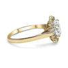 Nicoleta | Round Moissanite Halo 14K Yellow Gold Engagement Ring - Diamond Daughters, Side View