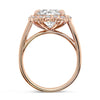 Nicoleta | Round Moissanite Halo 14K Rose Gold Engagement Ring - Diamond Daughters, Top VIew