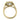 Nicoleta | Round Moissanite Halo 14K Yellow Gold Engagement Ring - Diamond Daughters, Top View