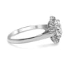 Nicoleta | Round Moissanite Round Moissanite Halo 14K White Gold Engagement Ring - Diamond Daughters, Side View