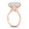 Nishika | Radiant Moissanite Hidden Halo 14K Rose Gold Engagement Ring - Diamond Daughters, Top Side View