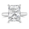 Nishika | Radiant Cut Cathedral Hidden Halo 14K White Gold Engagement Ring - Diamond Daughters, Front View