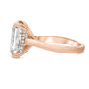 Nishika | Radiant Cut Cathedral Hidden Halo 14K Rose Gold Engagement Ring - Diamond Daughters, Front View