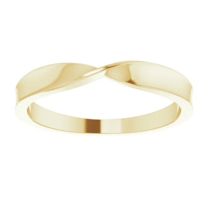 Noa | Twisted 14K Yellow Gold Wedding Band - Diamond Daughters, Front View