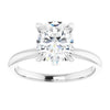 Oval Moissanite Solitaire 14k White Gold Engagement Ring - Diamond Daughters, Front View