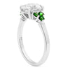 Phavady | Round 6 Accent Stone 14K White Gold Engagement Ring - Diamond Daughters, Top Side View