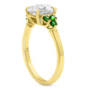 Phavady | Oval Moissanite six tsavorites Stone 14K Yellow Gold  Engagement Ring - Diamond Daughters, Top Side View