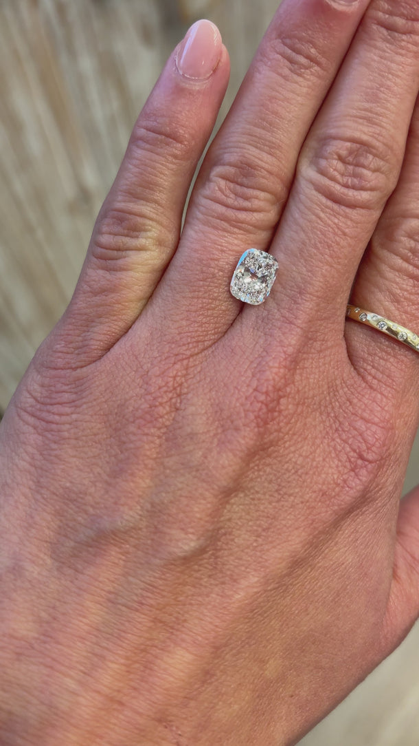 elongated cushion lab grown diamond 