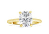 Rose | Elongated Cushion Cut Hidden Halo  Moissanite 14k Yellow Gold Engagement Ring - Diamond Daughters, Front View