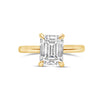 Rose | Emerald Moissanite 14k Yellow Gold Engagement Ring - Diamond Daughters, Front View