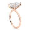 Rose | Marquise Moissanite 14k Rose Gold Engagement Ring - Diamond Daughters, Top Side Vew