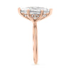 Rose | Marquise Moissanite 14k Rose Gold Engagement Ring - Diamond Daughters, Top Side View