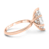 Rose | Marquise Moissanite 14k Rose Gold Engagement Ring - Diamond Daughters, Side View