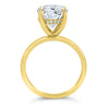 Rose | Oval Cut Hidden Halo  Moissanite 14k Yellow Gold Engagement Ring - Diamond Daughters, Top View