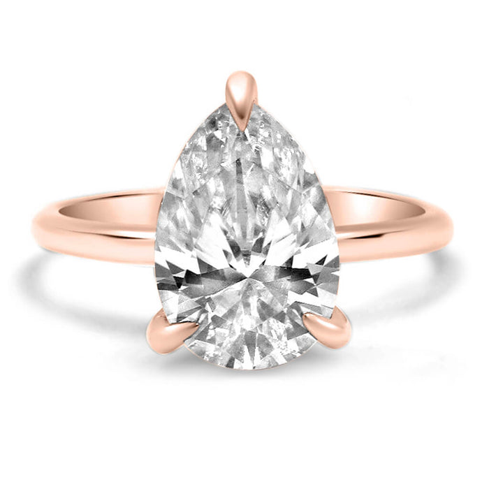 Rose | Pear Moissanite Engagement Ring - Diamond Daughters