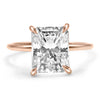 Rose | Radiant Moissanite 14k Rose Gold Engagement Ring - Diamond Daughters, Front View