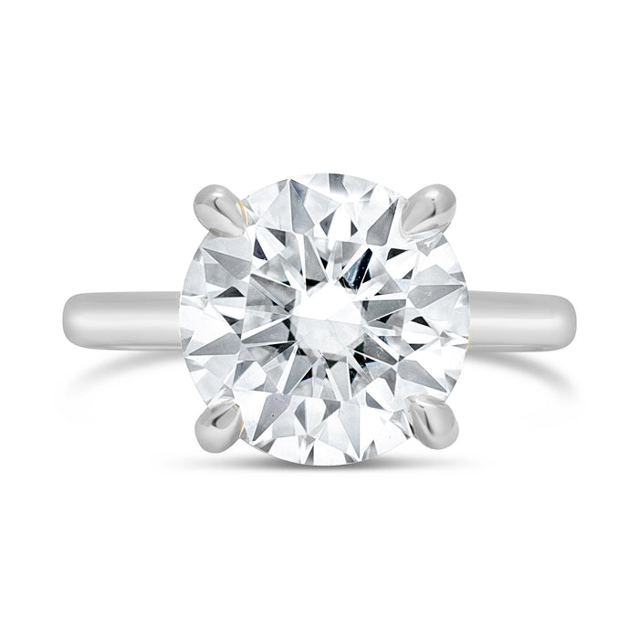 Rose | Round Moissanite 14k White Gold Engagement Ring - Diamond Daughters, Front View