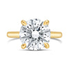 Rose | Round Cut Hidden Halo  Moissanite 14k Yellow Gold Engagement Ring - Diamond Daughters, Front View