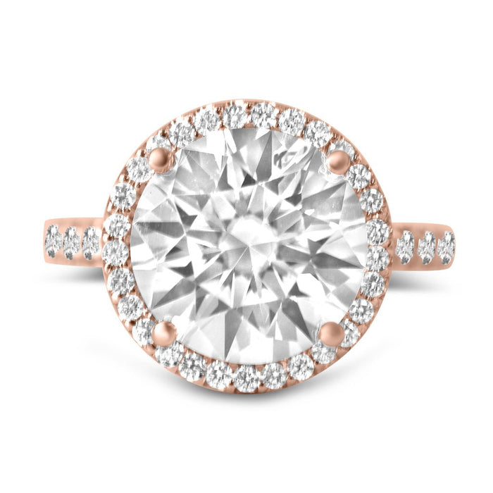 Round Halo Moissanite Engagement Ring - Diamond Daughters