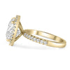 Round Halo Pave 14K Yellow Gold Moissanite Engagement Ring - Diamond Daughters, Side View