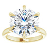 Round Moissanite Solitaire Engagement Ring 11mm Around 4.75ct 14K Yellow Gold - Diamond Daughters, Front View