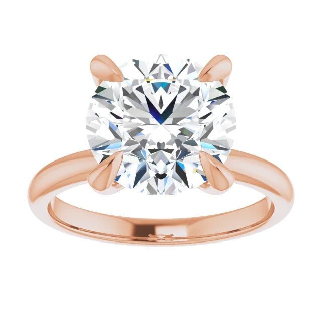 Round Moissanite Solitaire Engagement Ring - Diamond Daughters