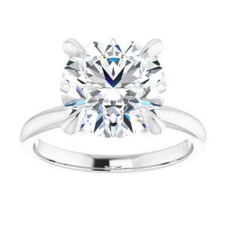 Round Moissanite Solitaire Engagement Ring 9mm Around 2.70ct - Diamond Daughters