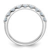 Round Cut Moissanite 14K White Gold Wedding Band - Diamond Daughters, Top Side View