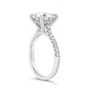 Sanji | Round Cathedral Hidden Halo Accent Stone 14K White Gold Engagement Ring - Diamond Daughters, Top Side View