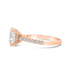 Sanji | Round Cathedral Hidden Halo Accent Stone 14K Rose Gold Engagement Ring - Diamond Daughters, Side View