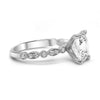 Sammy | Elongated Cushion Cut Shank Accent Stone 14K White Gold Engagement Ring - Diamond Daughters, Side View