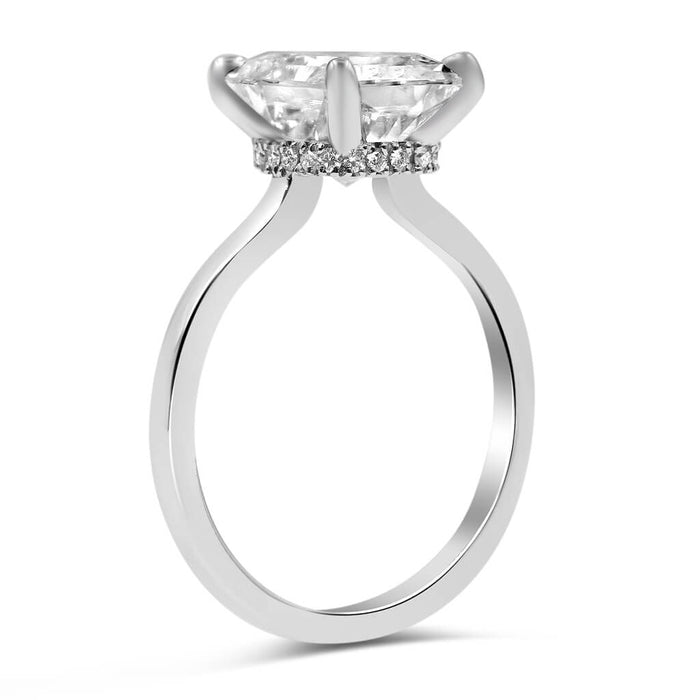 Sarah | Radiant Moissanite 14k White GoldEngagement Ring - Diamond Daughters, Top Side View