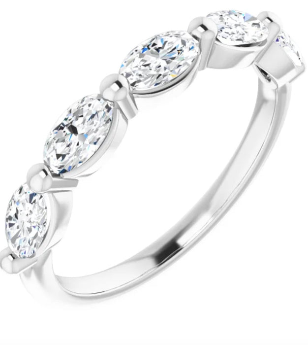 Shelly | Oval Moissanite Wedding Band - Diamond Daughters