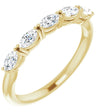 Shelly | Oval Cut Moissanite 14K Yellow Gold Wedding Band - Diamond Daughters, Top Side View