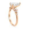 Stacey | Pear Moissanite Shank Accent Diamonds 14K Rose Gold Engagement Ring - Diamond Daughters, Top Side View