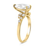 Stacey | Pear Moissanite Shank Accent Diamonds 14K Yellow Gold  Engagement Ring - Diamond Daughters, Top Side View