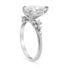 Stacey | Pear Moissanite Shank Accent Diamonds 14K White Gold Engagement Ring - Diamond Daughters, Top Side View