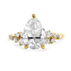 Stacey | Pear Moissanite Shank Accent Diamonds 14K Yellow Gold Engagement Ring - Diamond Daughters, Front View