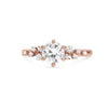 Stacey | Round Moissanite Shank Accent Diamonds 14K Rose Gold  Engagement Ring - Diamond Daughters, Front View