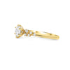 Stacey | Round Moissanite Shank Accent Diamonds 14K Yellow Gold  Engagement Ring - Diamond Daughters, Side View