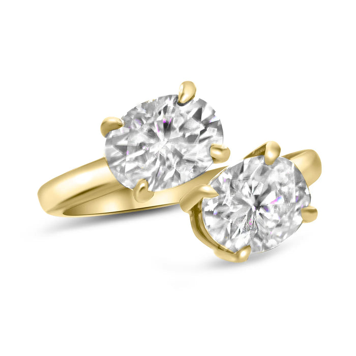 Tamara | Oval Toi-et-Moi 2 Stone 14K Yellow Gold Engagement Ring - Diamond Daughters, Front View