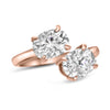 Tamara Toi Et Moi| Oval Moissanite 14K Rose Gold Engagement Ring - Diamond Daughters, Front View