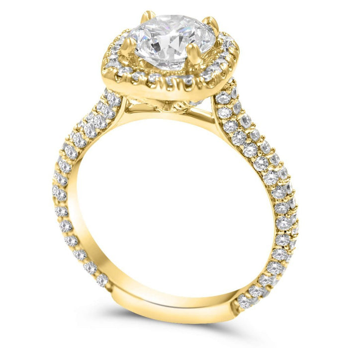 TARA | Round Cushion Halo Engagement Ring - Diamond Daughters