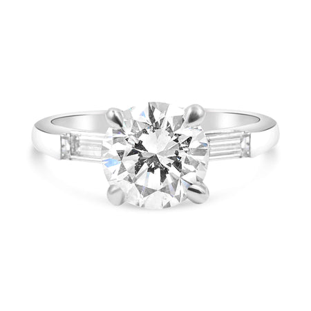 TAYLOR | Round Double Baguette Engagement Ring - Diamond Daughters